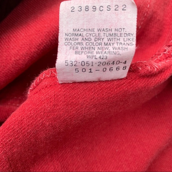 Vintage Levis 501’s Button Fly Jeans RARE Made In The USA Red Denim  29/34 - Picture 8 of 13